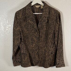 Vintage J. Jill Mixed Pattern Brocade Blazer 90’s Size 12